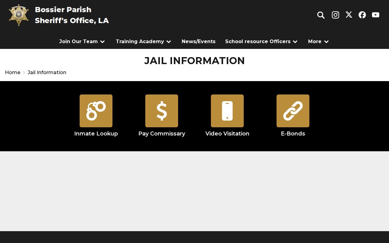 Bossier Parish released inmate mugshot Sheriff jail-information gateway